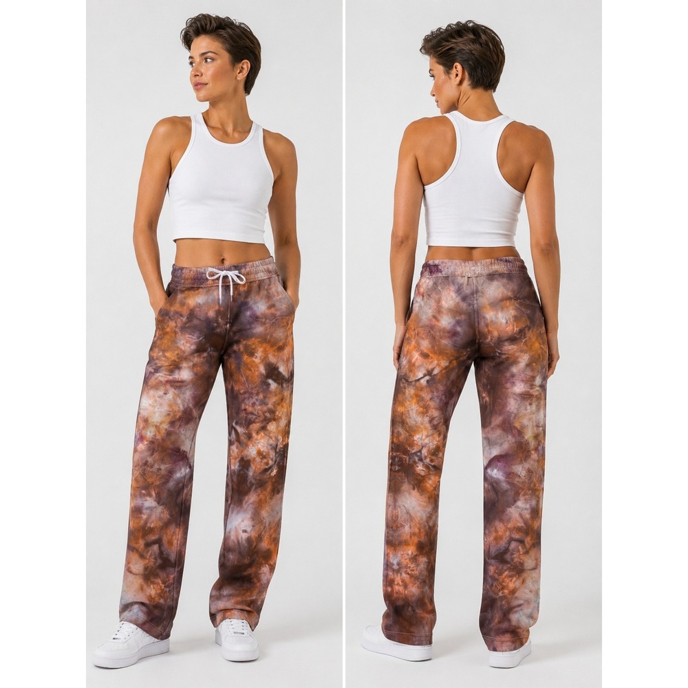 Lululemon Scuba Joggers Womens 2 Brown Purple Tie Dye Straight Leg CUSTOM